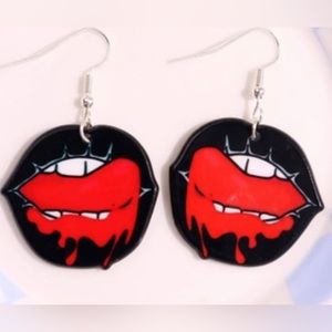 Bloody Biting lip earrings NEW Halloween 3 for $20